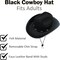 4E’s Novelty Black Felt Cowboy Hat for Men & Women - Studded Western Cowboy Hat - Cowboy Hat for Western Themed Party & Cowboy Costume Accessory